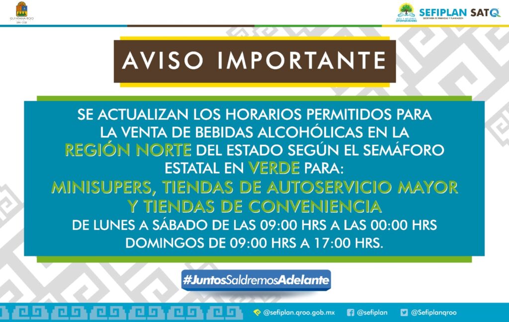 Sefiplan actualiza horarios para la venta de alcohol en quintana roo la revista del sureste mx Sefiplan. Horarios3